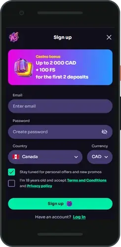 WinSpirit casino Anmeldung